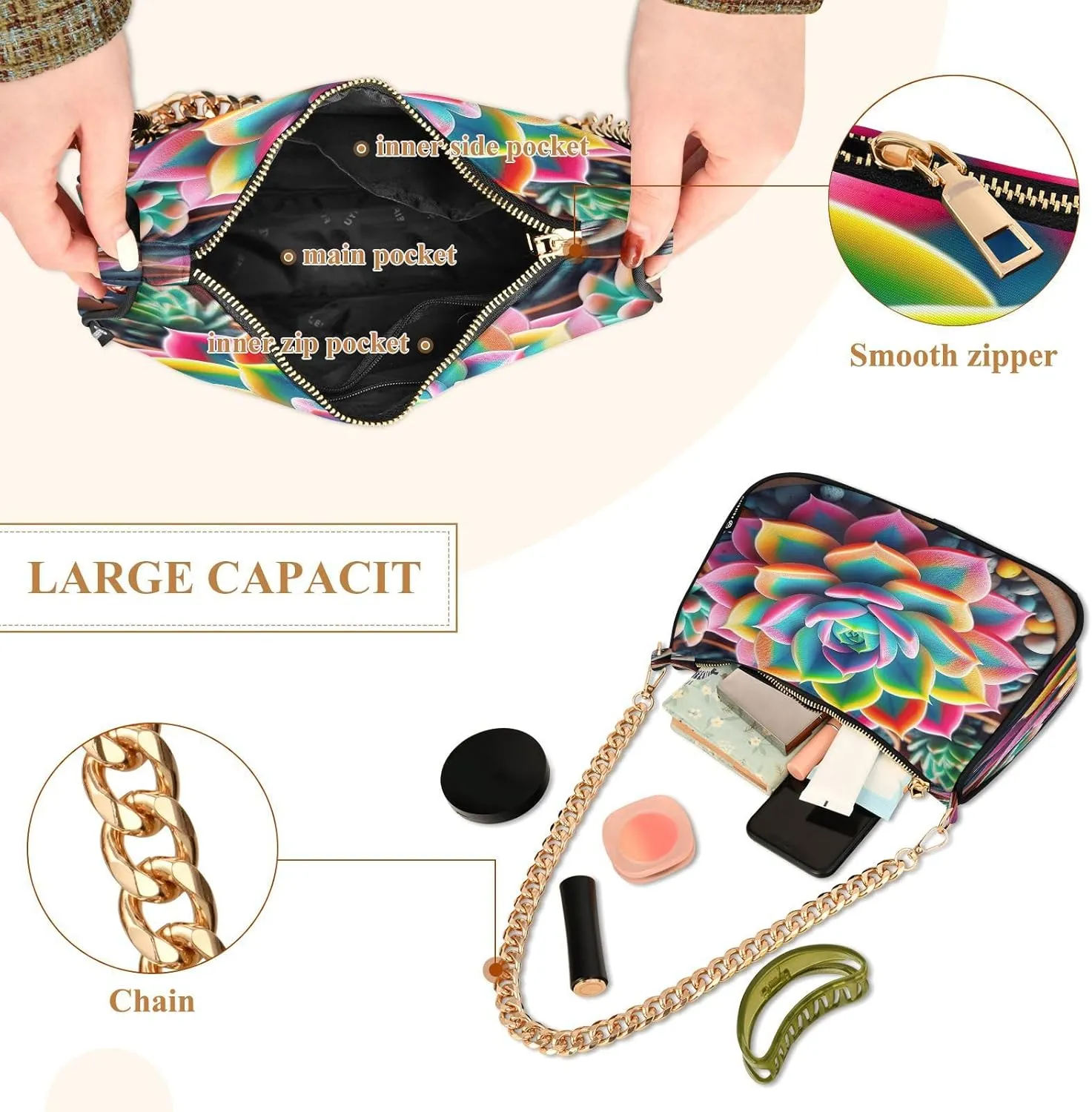 Almond Blossom Starry Night Small Shoulder Bag for Women, Purses for Women Trendy