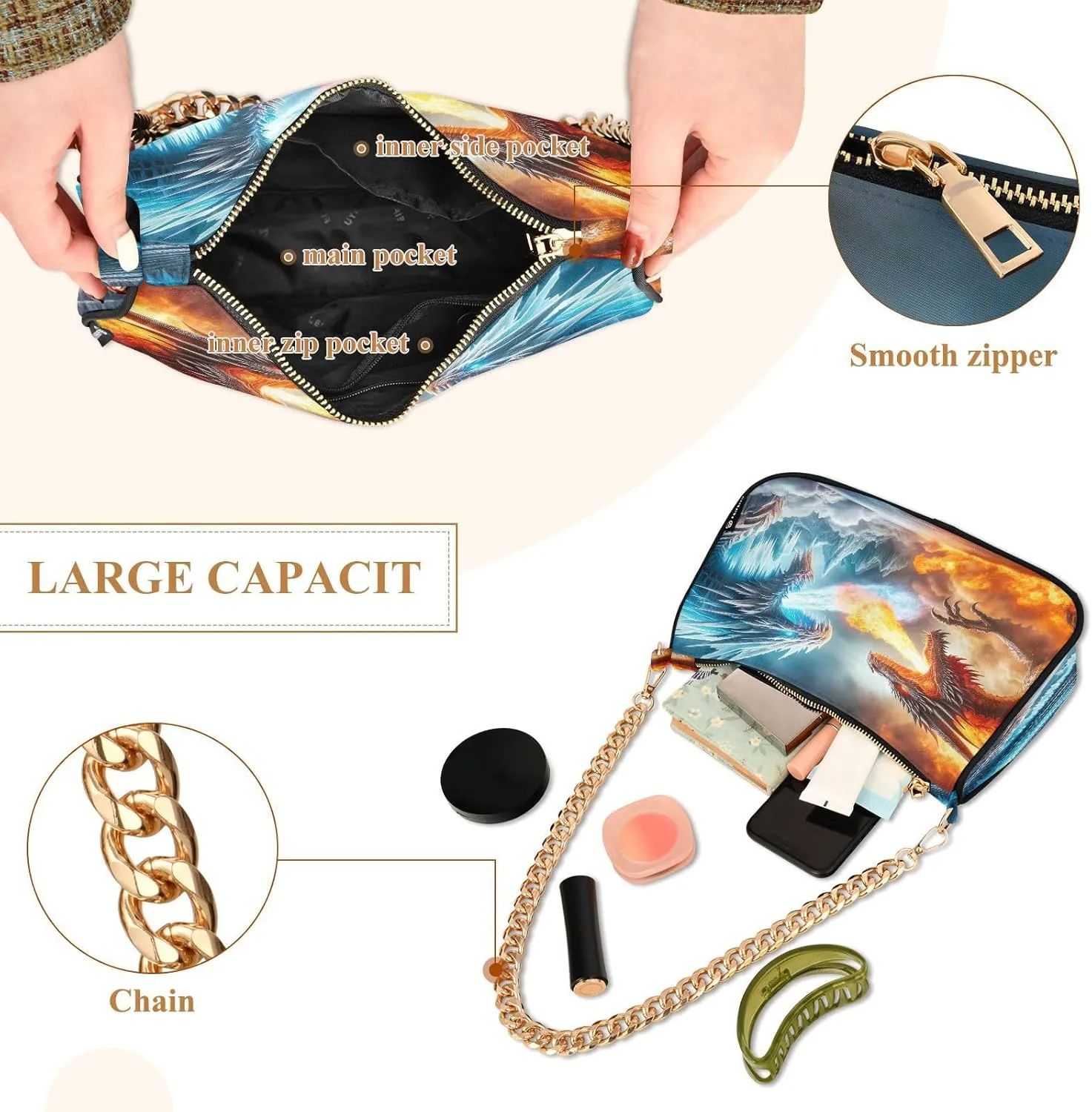 Almond Blossom Starry Night Small Shoulder Bag for Women, Purses for Women Trendy