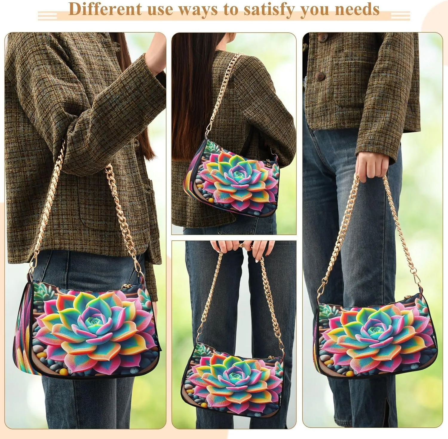 Almond Blossom Starry Night Small Shoulder Bag for Women, Purses for Women Trendy