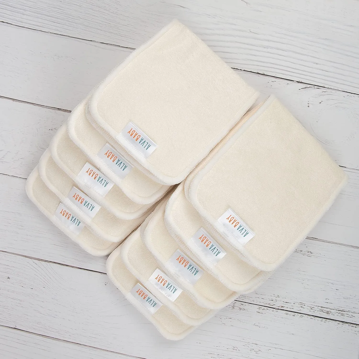 ALVABABY 12PCS Cloth Diaper Inserts - 4-Layer Super Soft Inserts for Diapers and Covers