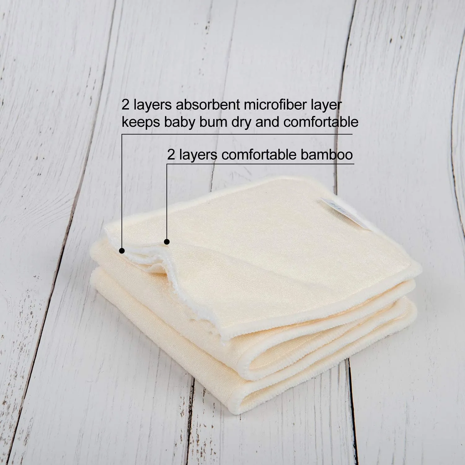 ALVABABY 12PCS Cloth Diaper Inserts - 4-Layer Super Soft Inserts for Diapers and Covers