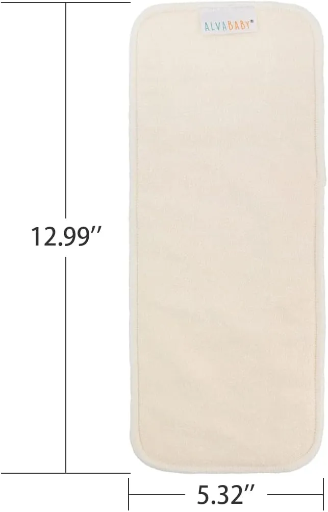 ALVABABY 6PCS Cloth Diaper Inserts - 5-Layer Super Soft Inserts for Diapers and Covers