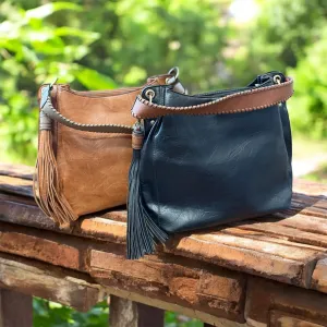 Amber 3-Compartment Hobo Bag in Black or Brown