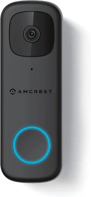 Amcrest 4MP Video Doorbell Camera Pro, Outdoor Smart Home 2.4GHz and 5GHz Wireless WiFi, Micro SD Card, AI Human Detection, IP65 Weatherproof, 2-Way Audio, 164º Wide-Angle Wi-Fi AD410