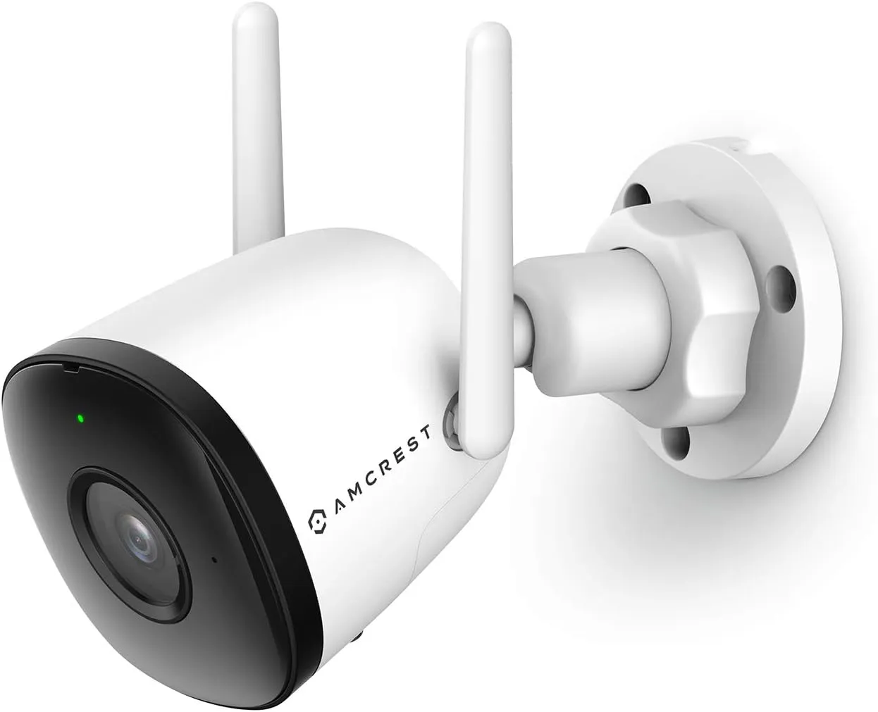 Amcrest SmartHome 4MP Outdoor WiFi Camera Bullet 4MP Outdoor Security Camera, 98ft Night Vision, Built-in Mic, 106° FOV, MicroSD Storage (Sold Separately), REP-ASH43-W (Renewed)