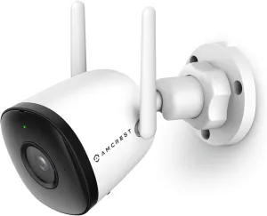 Amcrest SmartHome 4MP Outdoor WiFi Camera Bullet 4MP Outdoor Security Camera, 98ft Night Vision, Built-in Mic, 106° FOV, MicroSD Storage (Sold Separately), REP-ASH43-W (Renewed)