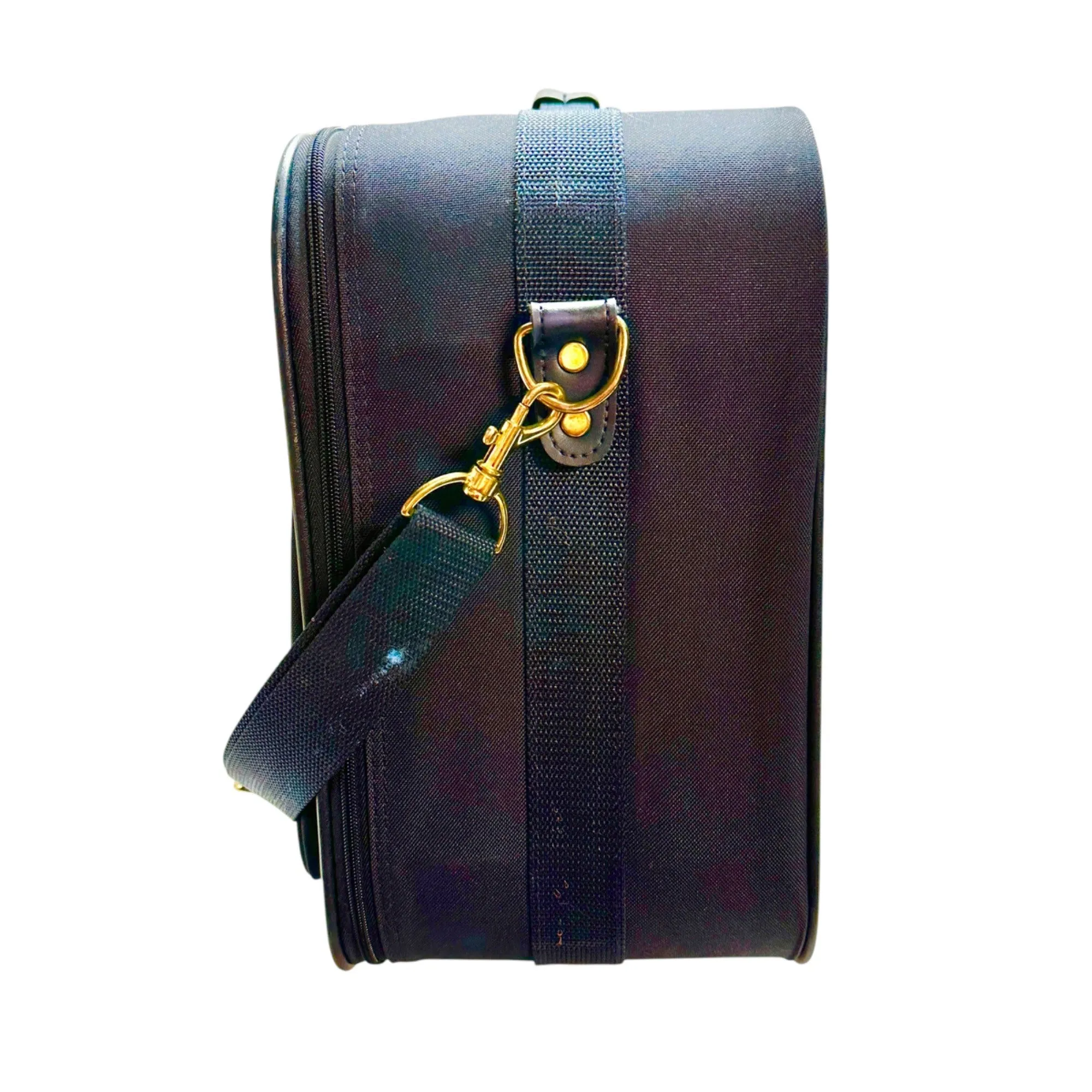 American Tourister Dark Blue Rolling Suitcase With Padlock & Key Vintage Luggage