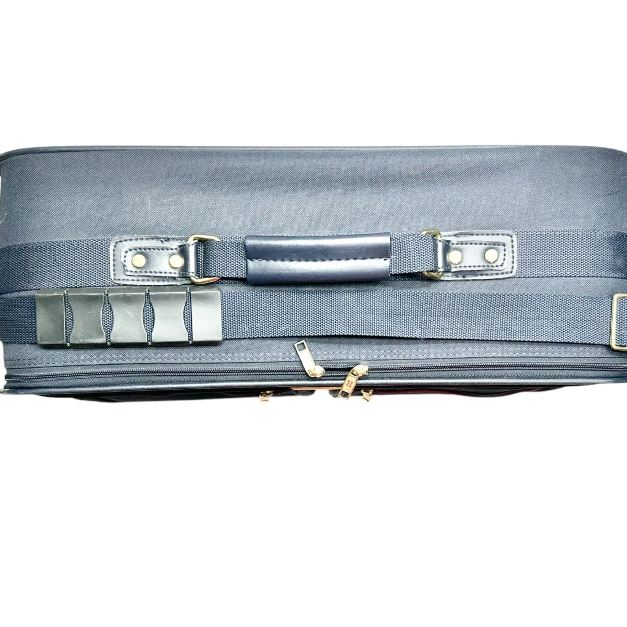 American Tourister Dark Blue Rolling Suitcase With Padlock & Key Vintage Luggage