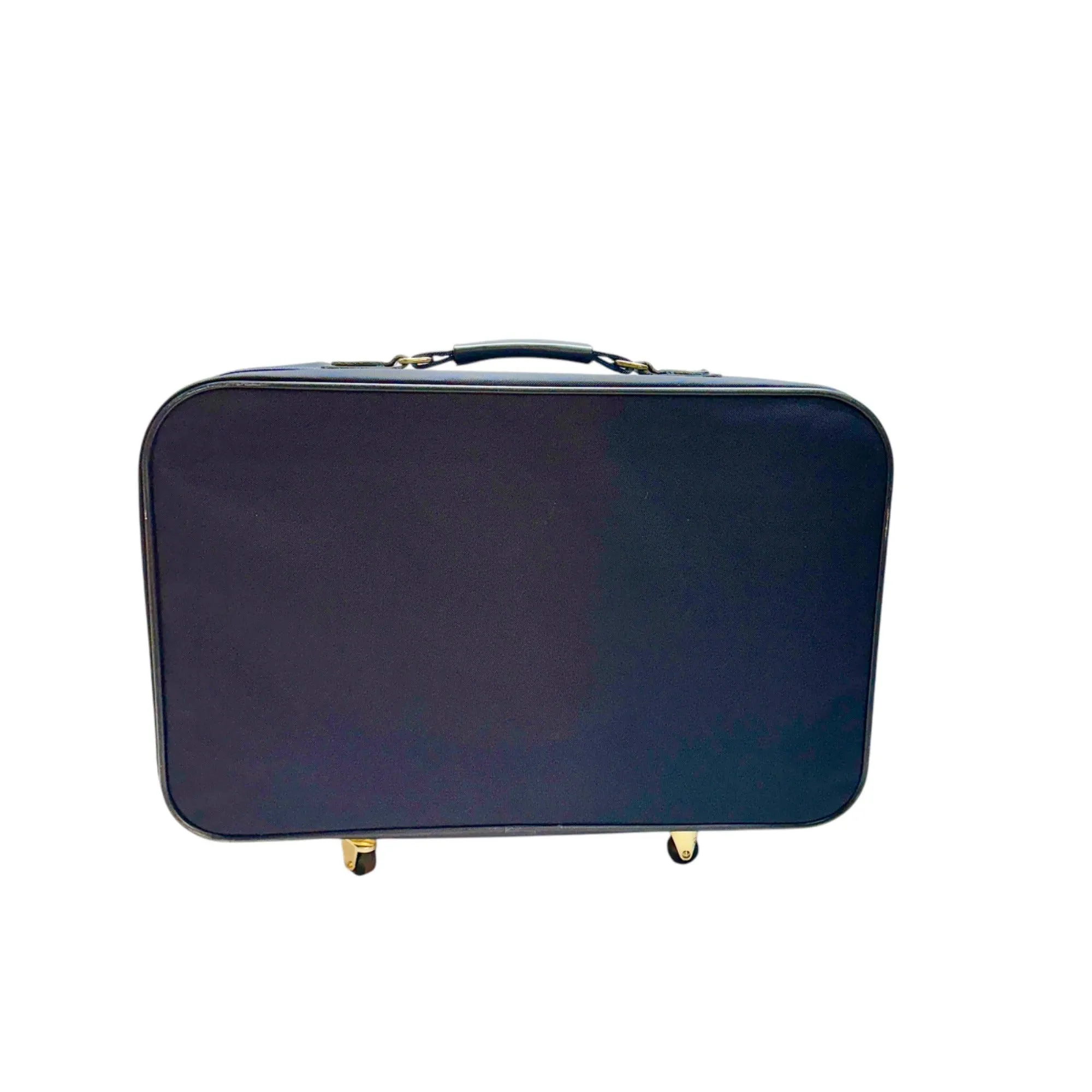 American Tourister Dark Blue Rolling Suitcase With Padlock & Key Vintage Luggage