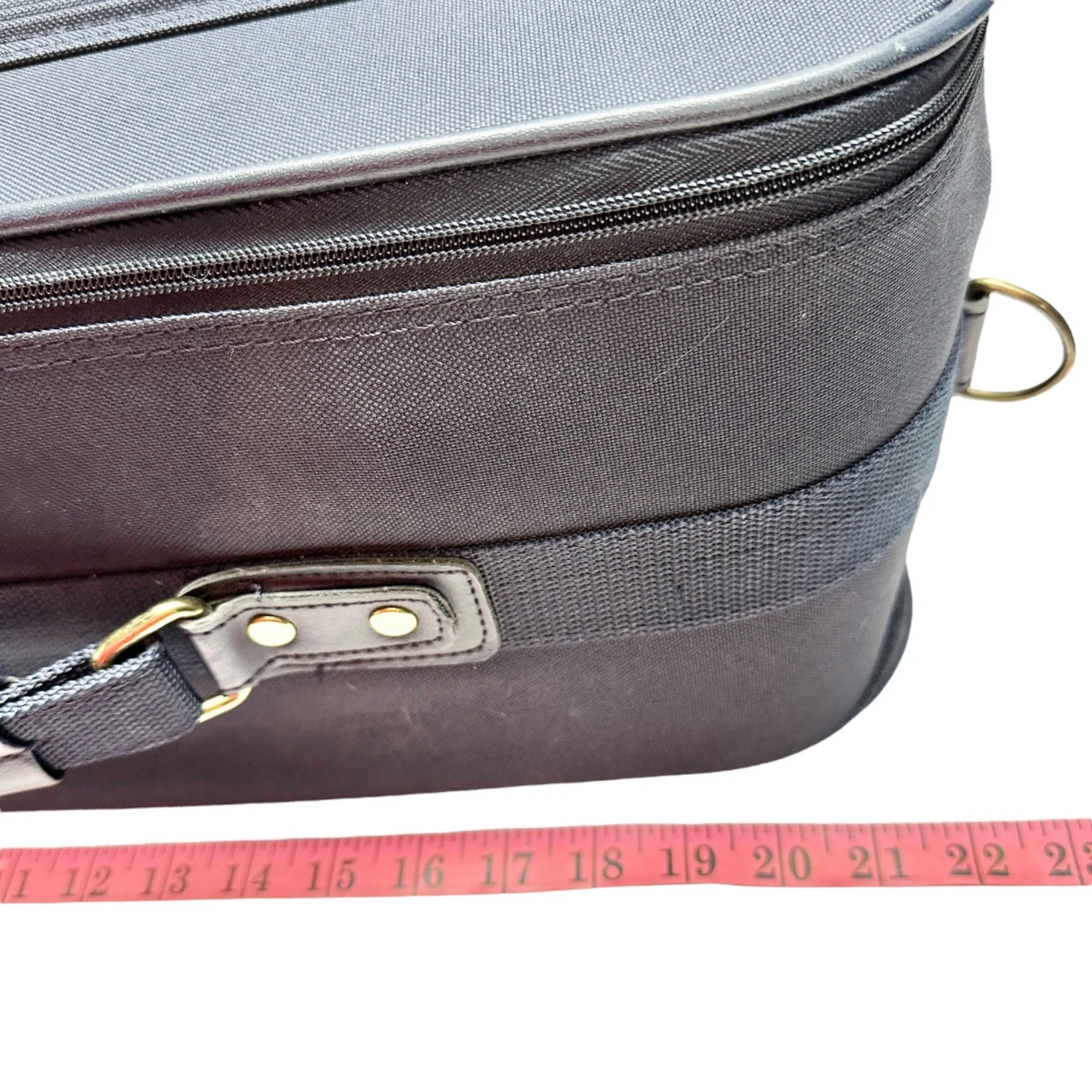 American Tourister Dark Blue Rolling Suitcase With Padlock & Key Vintage Luggage