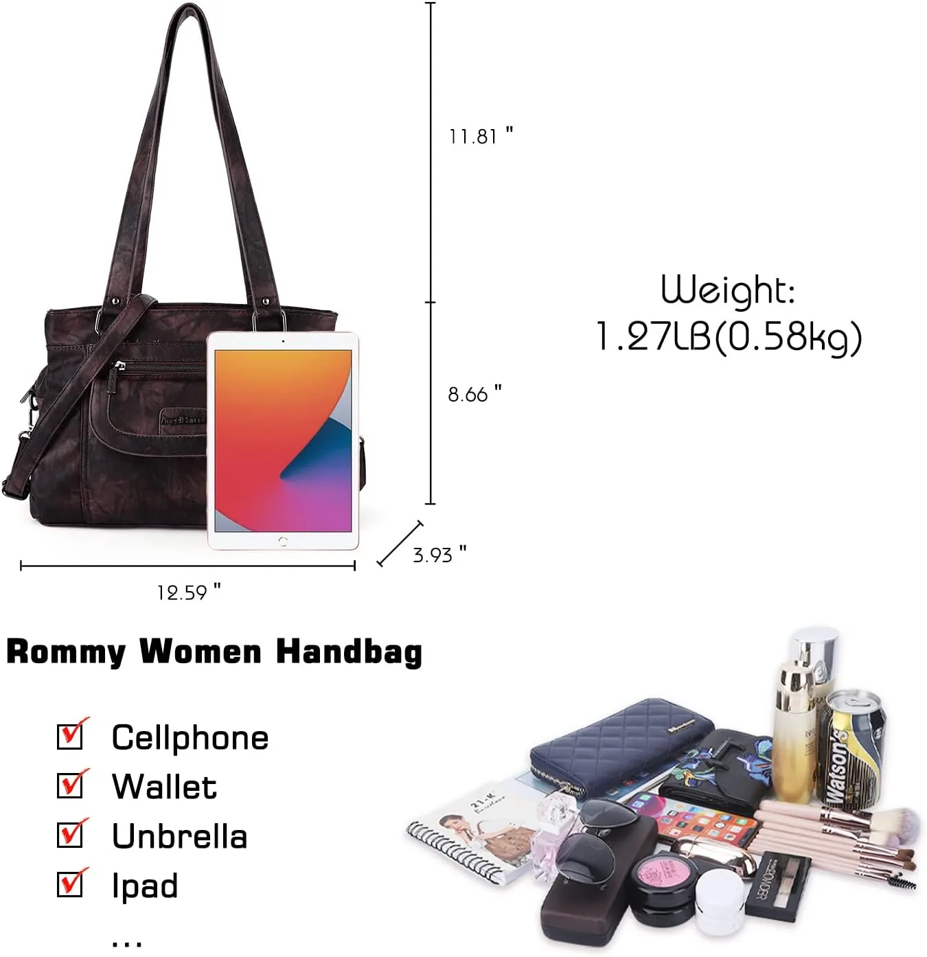 Angel Barcelo Purses and Handbags Women Fashion Tote Bag Shoulder Handbags Top Handle Satchel Hobo Purses