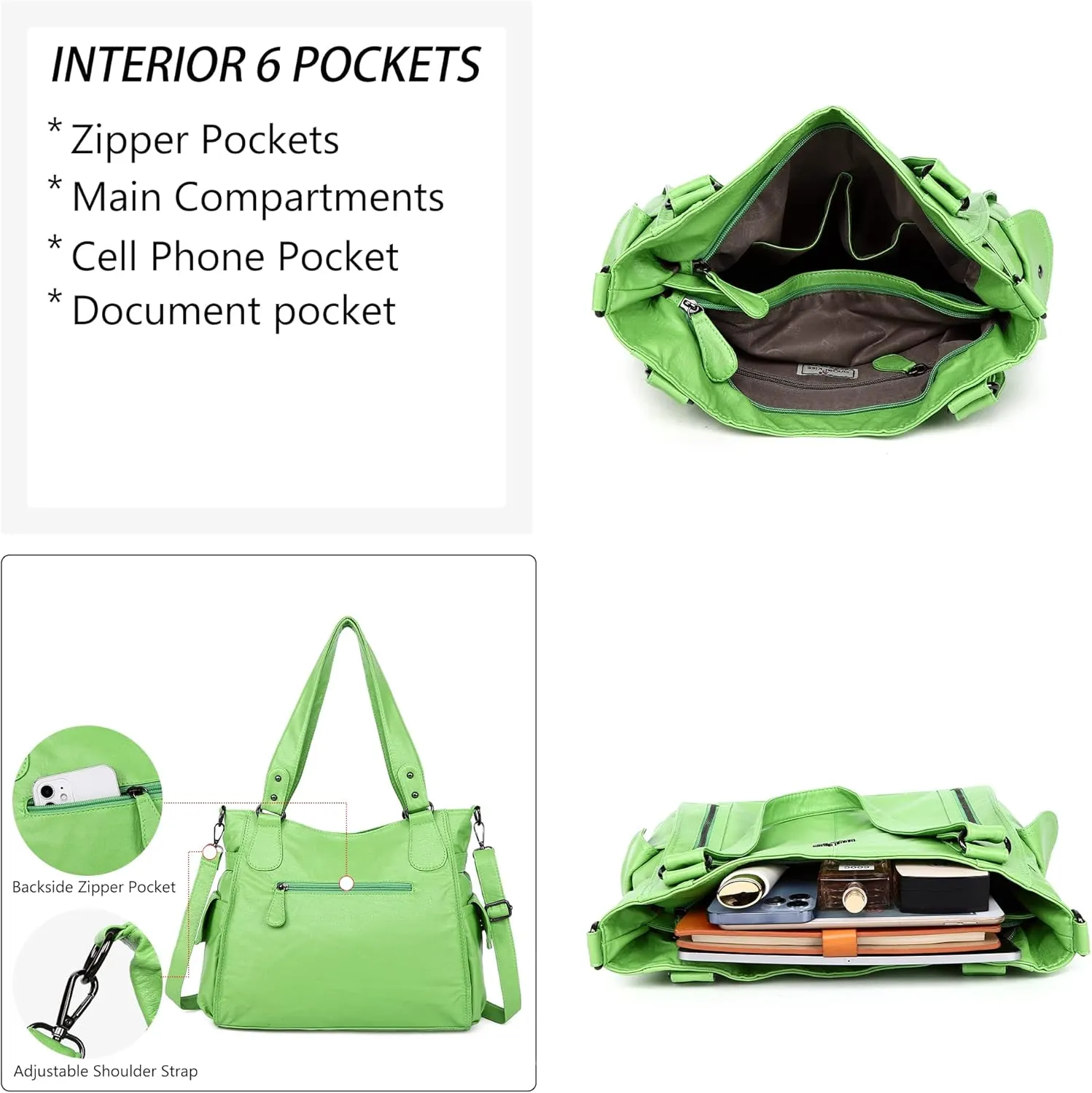 Angel Kiss Handbags for Womens Top-Handle Hobo Purse Roomy Casual Shoulder Bags PU Tote Satchel Purse for Women