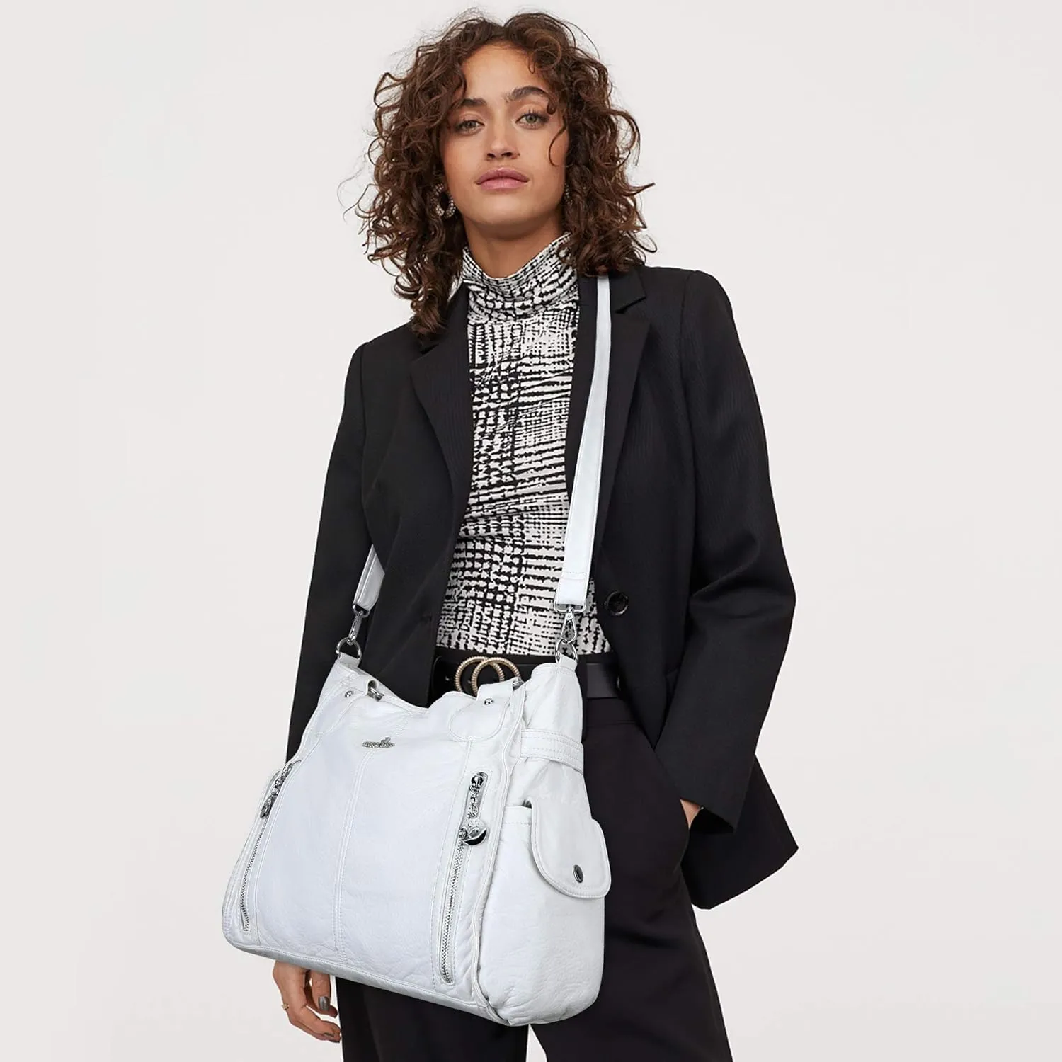 Angel Kiss Handbags for Womens Top-Handle Hobo Purse Roomy Casual Shoulder Bags PU Tote Satchel Purse for Women