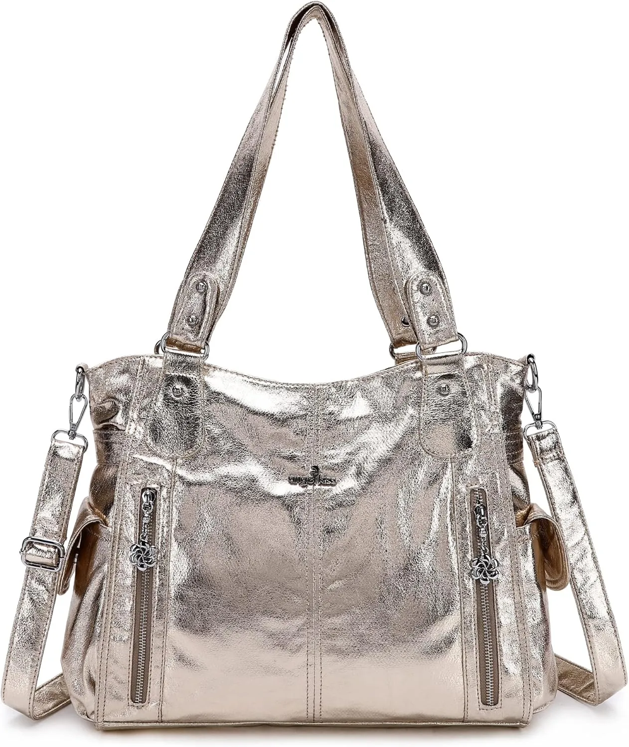 Angel Kiss Handbags for Womens Top-Handle Hobo Purse Roomy Casual Shoulder Bags PU Tote Satchel Purse for Women