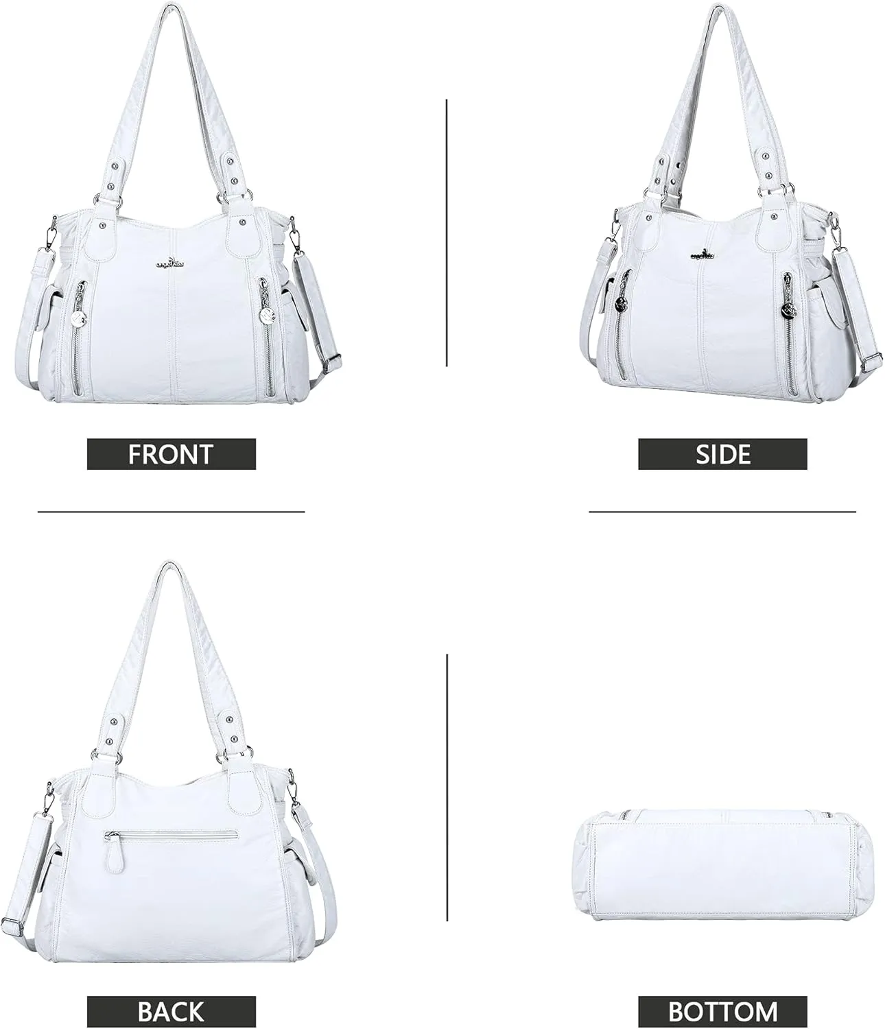 Angel Kiss Handbags for Womens Top-Handle Hobo Purse Roomy Casual Shoulder Bags PU Tote Satchel Purse for Women