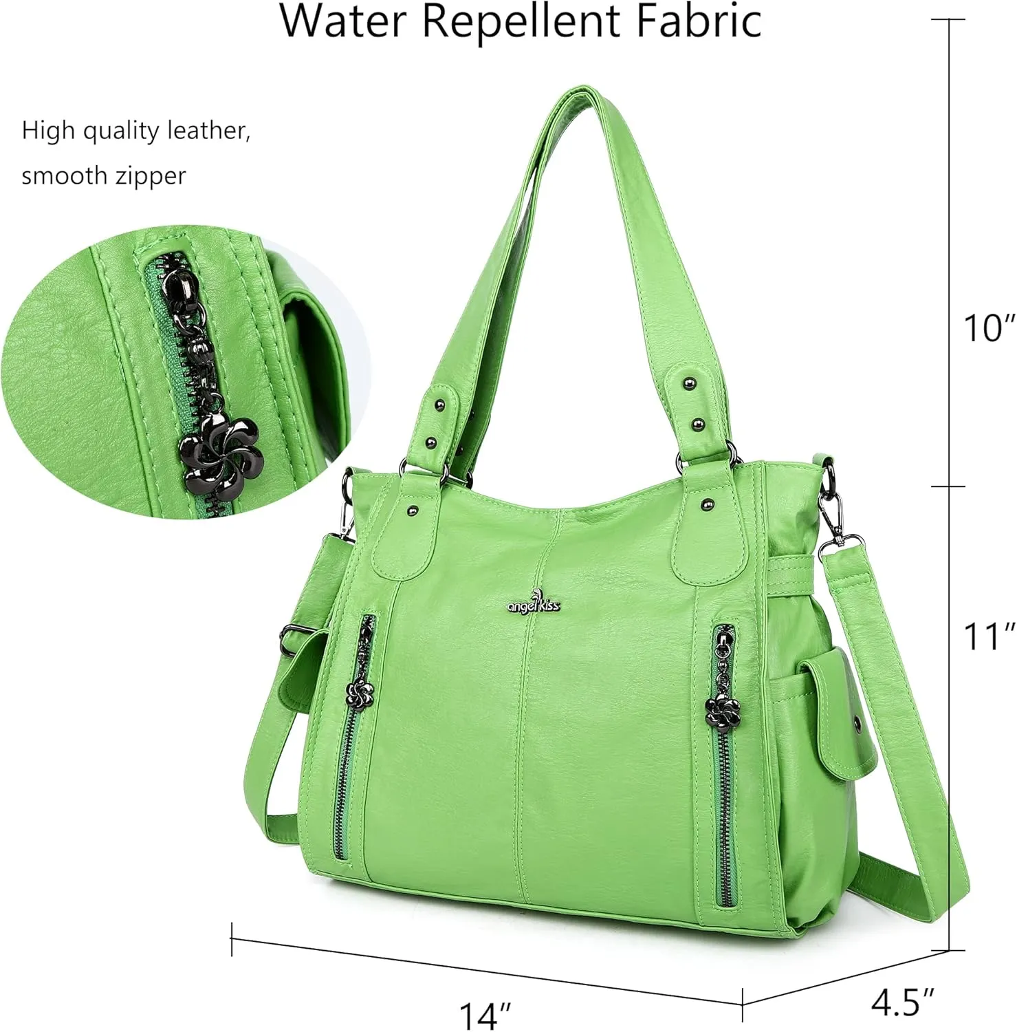 Angel Kiss Handbags for Womens Top-Handle Hobo Purse Roomy Casual Shoulder Bags PU Tote Satchel Purse for Women
