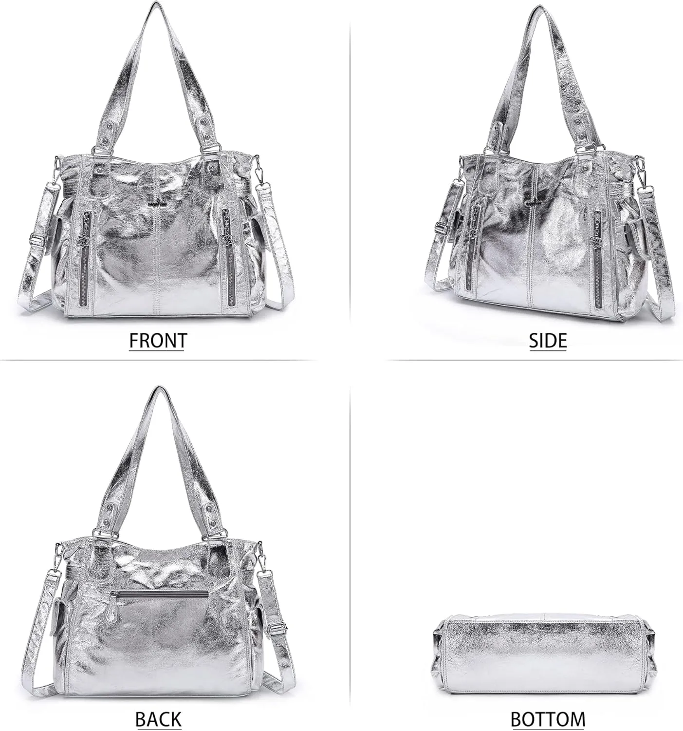 Angel Kiss Handbags for Womens Top-Handle Hobo Purse Roomy Casual Shoulder Bags PU Tote Satchel Purse for Women