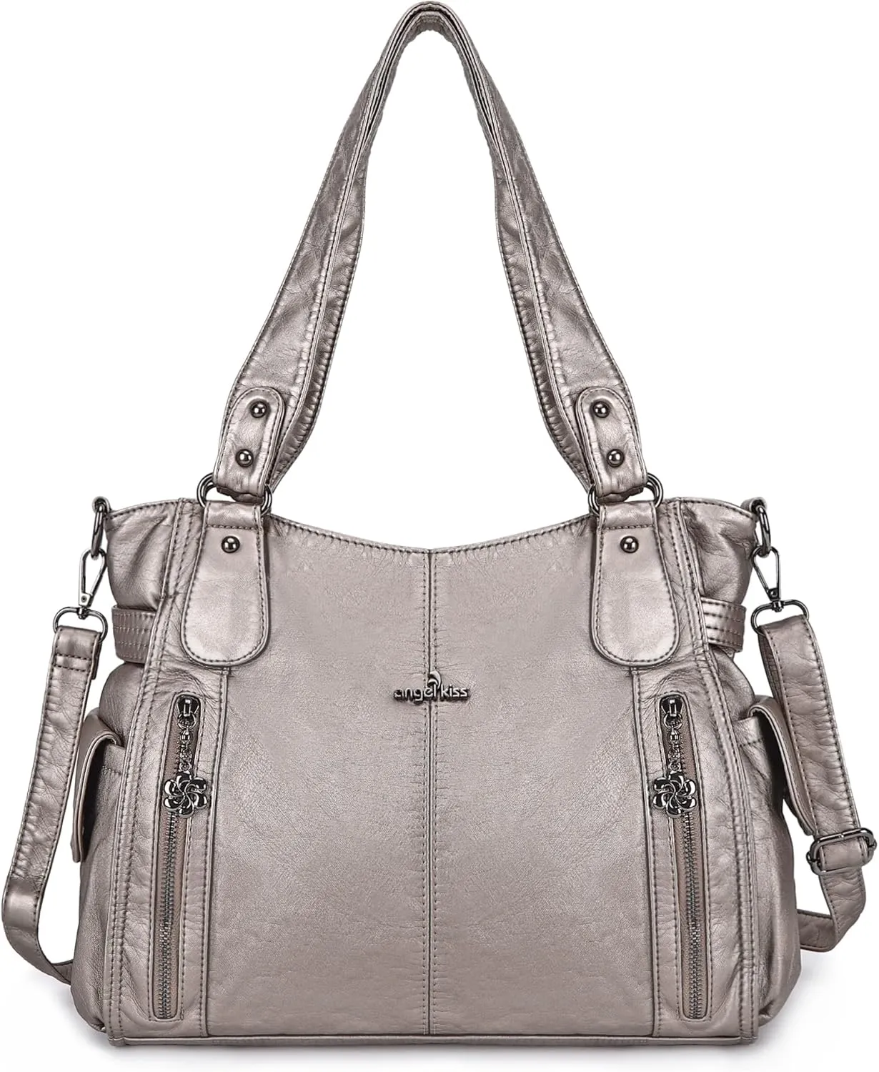 Angel Kiss Handbags for Womens Top-Handle Hobo Purse Roomy Casual Shoulder Bags PU Tote Satchel Purse for Women