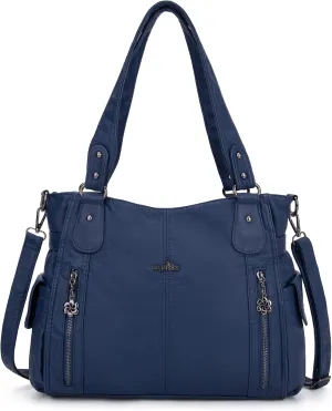 Angel Kiss Handbags for Womens Top-Handle Hobo Purse Roomy Casual Shoulder Bags PU Tote Satchel Purse for Women