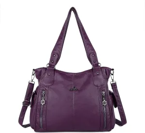 Angel Kiss Handbags for Womens Top-Handle Hobo Purse Roomy Casual Shoulder Bags PU Tote Satchel Purse for Women