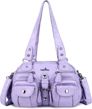 Angel Kiss Hobo Crossbody Purses for Women Shoulder Bag Multipocket Soft Hobo Purses Removable Strap Leather Handbags
