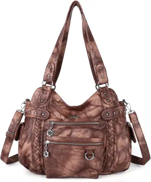 Angel Kiss Hobo Handbags for Women Soft PU Leather Shoulder Handbags Ladies Purses