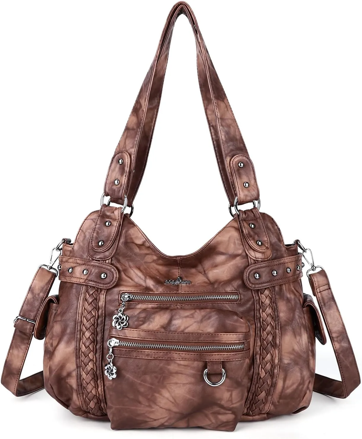Angel Kiss Hobo Handbags for Women Soft PU Leather Shoulder Handbags Ladies Purses