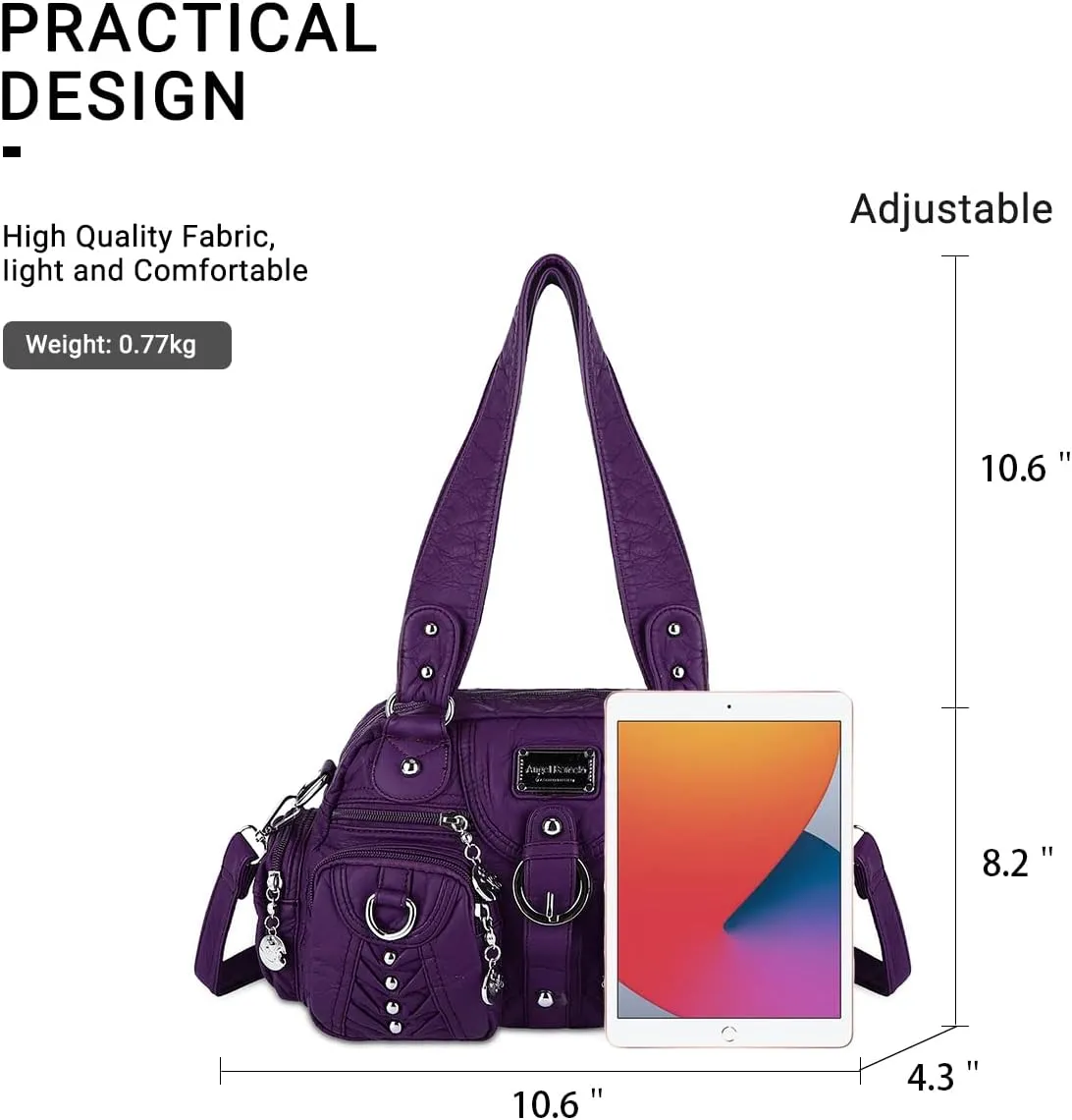Angel Kiss Large Hobo Bags for Women Crossbody Bag Travel Shoulder bag Roomy Multi-functional Vegan Leather Satchel Tote