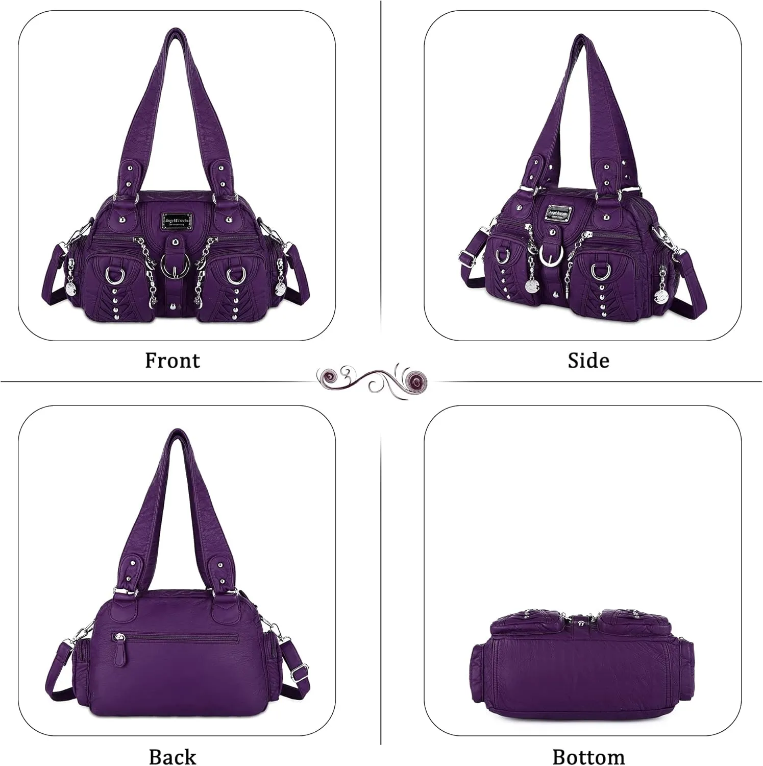 Angel Kiss Large Hobo Bags for Women Crossbody Bag Travel Shoulder bag Roomy Multi-functional Vegan Leather Satchel Tote