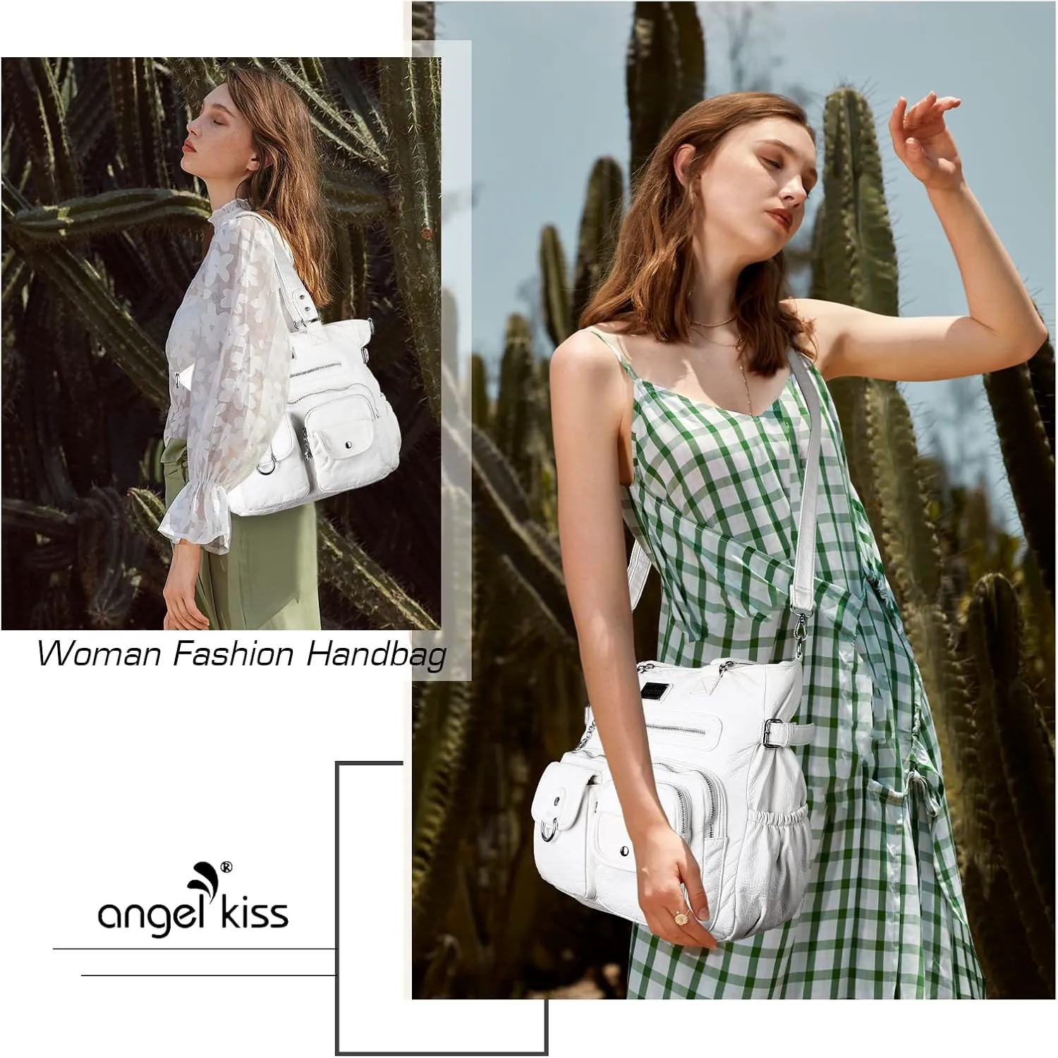Angel Kiss Purses and Handbag for Women Soft PU Leather Shoulder Handbag Women Tote Satchel Bags Top Handle Satchel