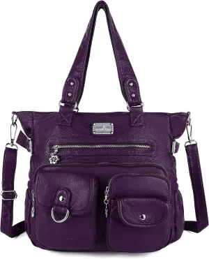 Angel Kiss Purses and Handbag for Women Soft PU Leather Shoulder Handbag Women Tote Satchel Bags Top Handle Satchel