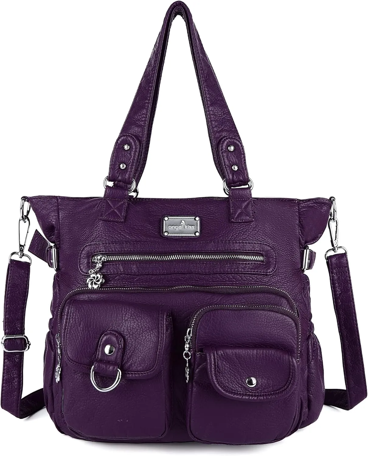 Angel Kiss Purses and Handbag for Women Soft PU Leather Shoulder Handbag Women Tote Satchel Bags Top Handle Satchel