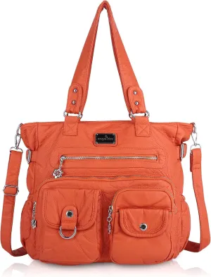 Angel Kiss Purses and Handbag for Women Soft PU Leather Shoulder Handbag Women Tote Satchel Bags Top Handle Satchel