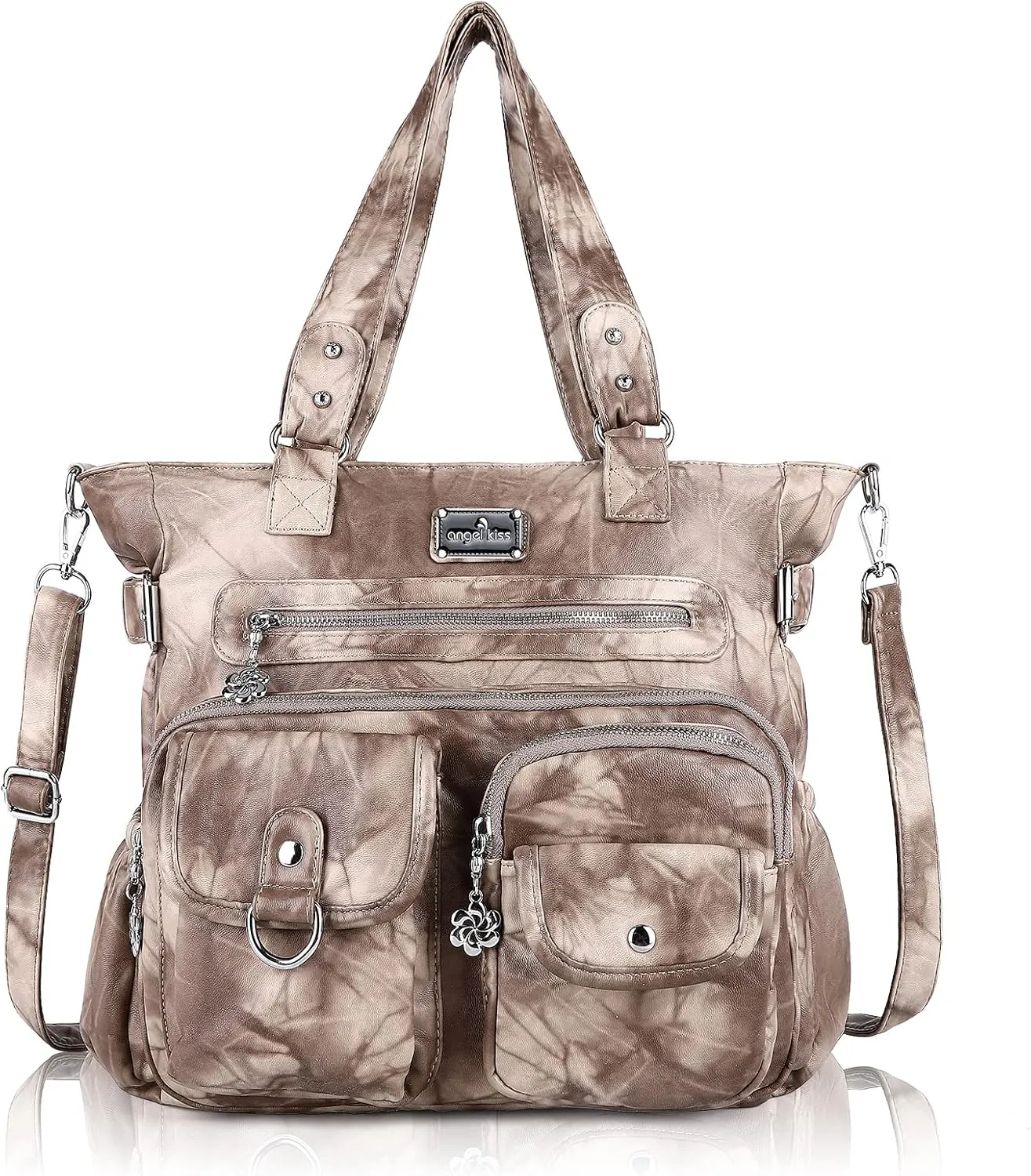 Angel Kiss Purses and Handbag for Women Soft PU Leather Shoulder Handbag Women Tote Satchel Bags Top Handle Satchel