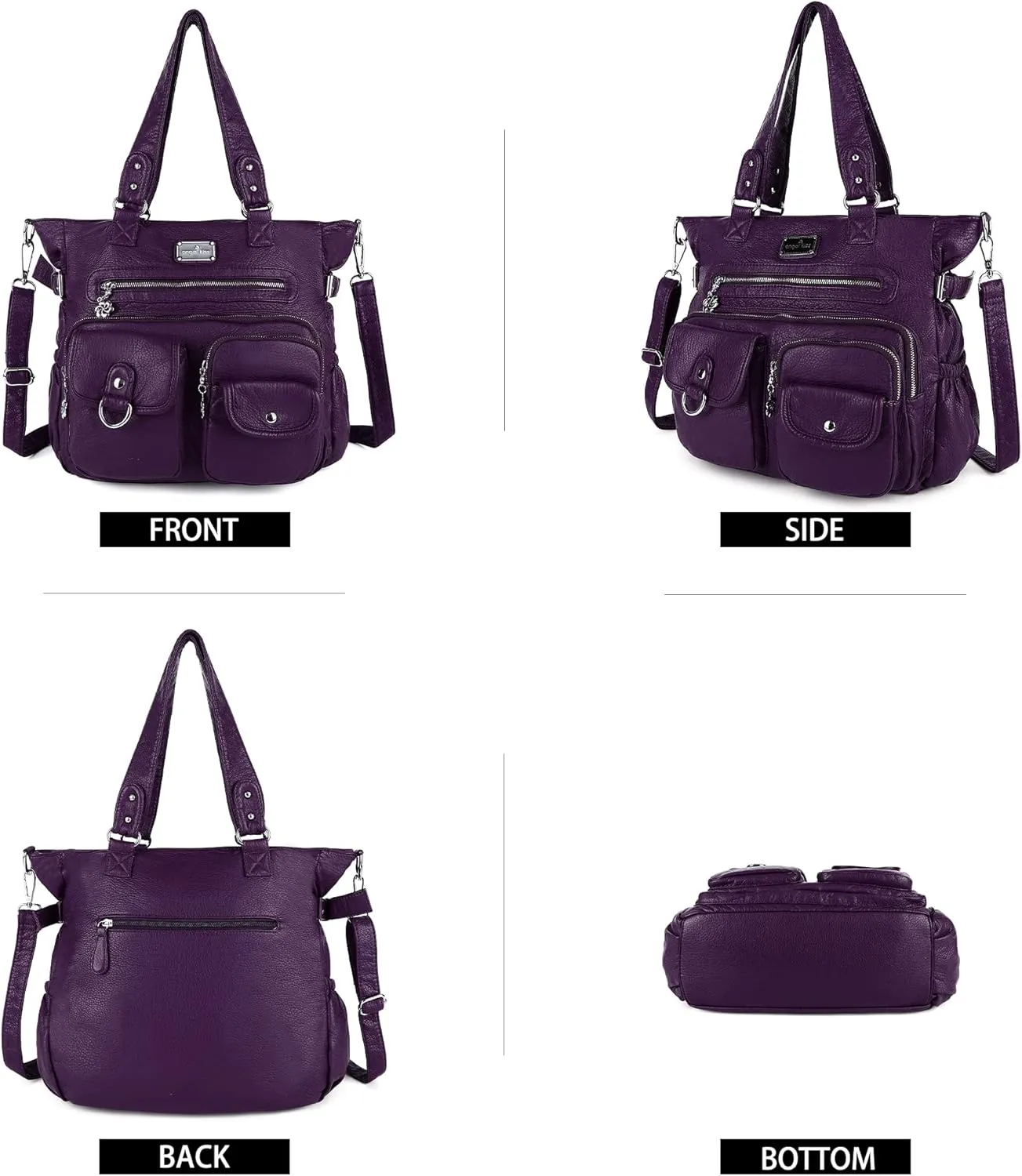 Angel Kiss Purses and Handbag for Women Soft PU Leather Shoulder Handbag Women Tote Satchel Bags Top Handle Satchel