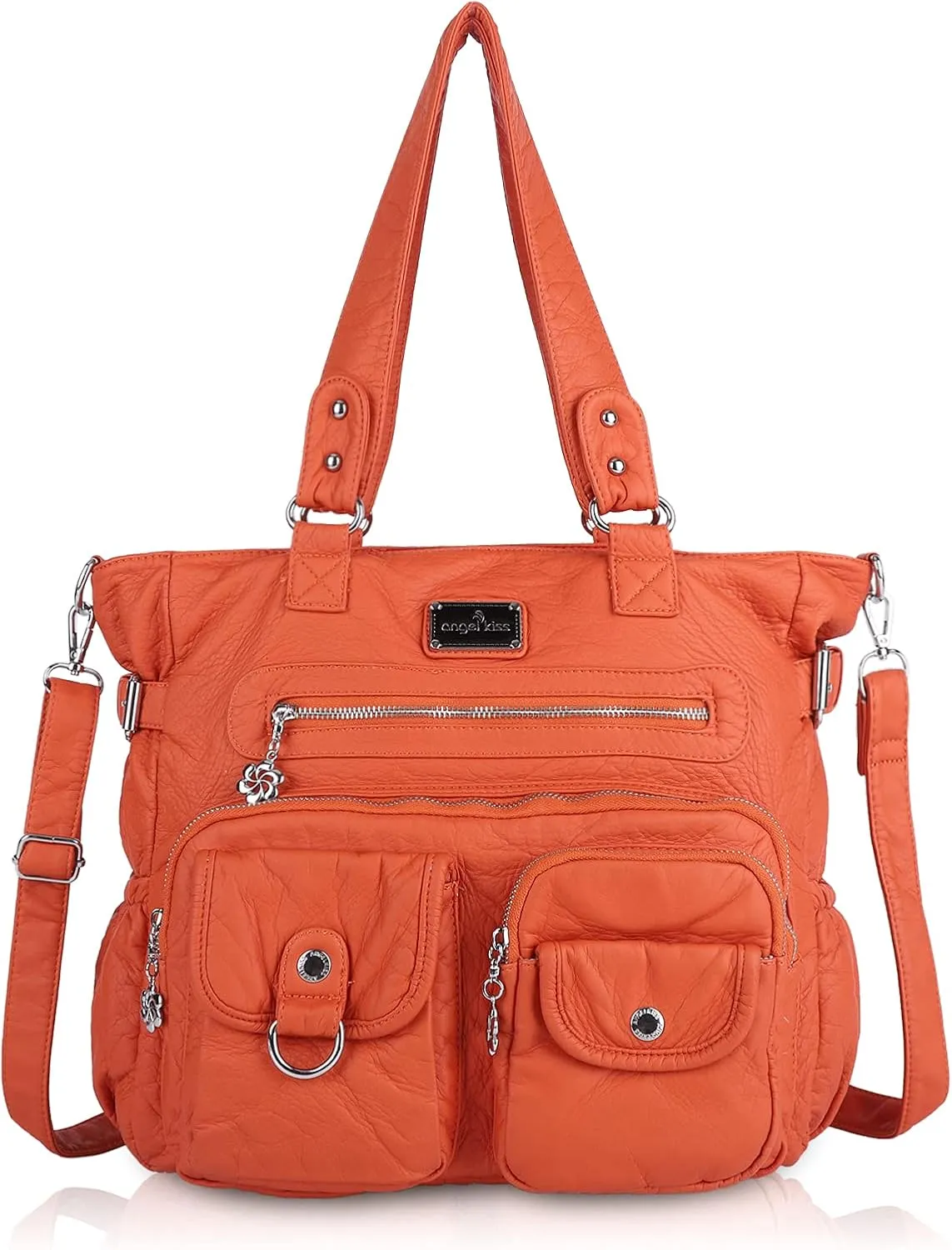 Angel Kiss Purses and Handbag for Women Soft PU Leather Shoulder Handbag Women Tote Satchel Bags Top Handle Satchel