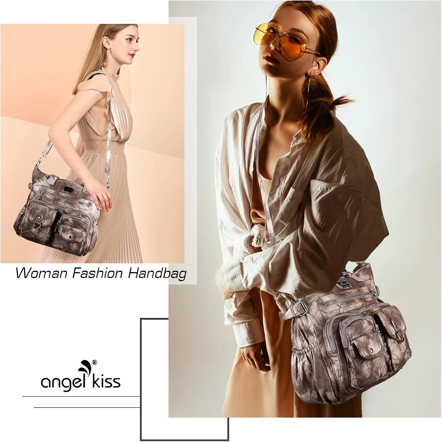 Angel Kiss Purses and Handbag for Women Soft PU Leather Shoulder Handbag Women Tote Satchel Bags Top Handle Satchel