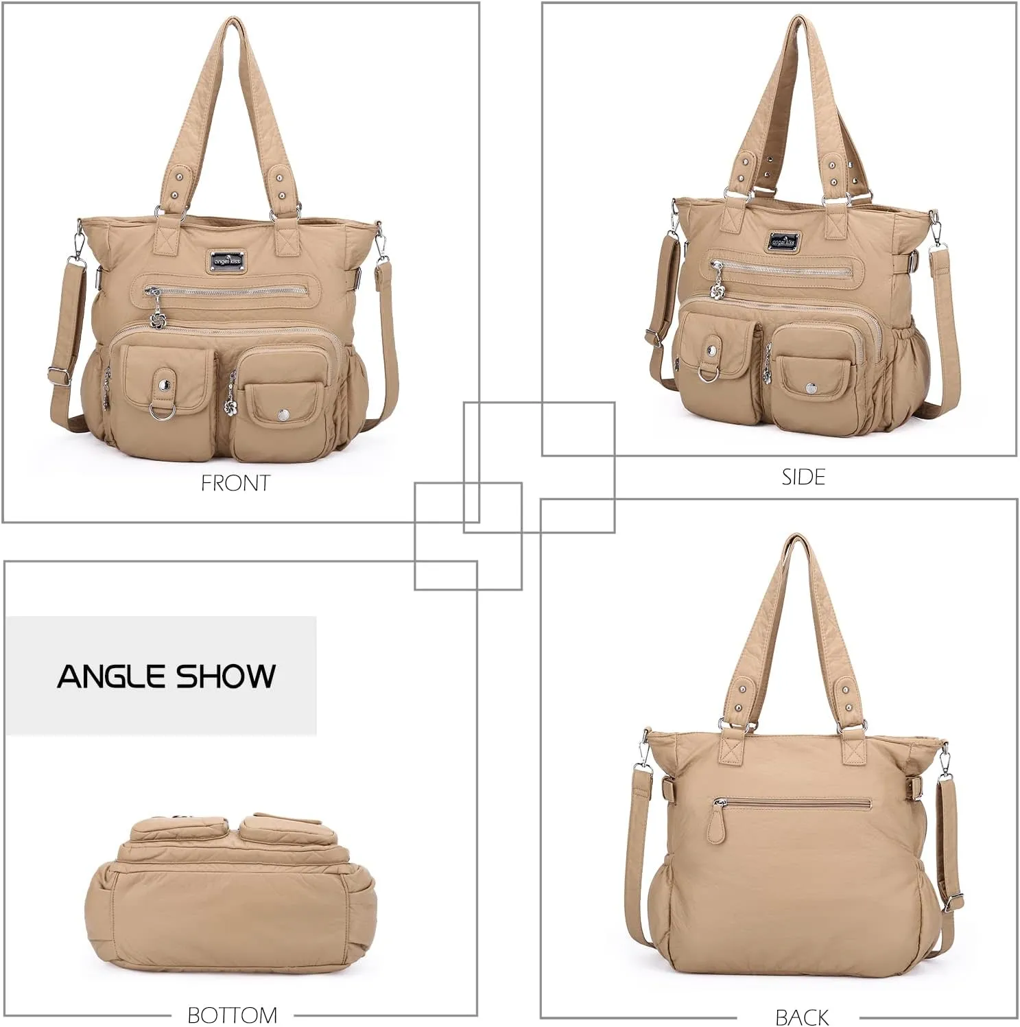 Angel Kiss Purses and Handbag for Women Soft PU Leather Shoulder Handbag Women Tote Satchel Bags Top Handle Satchel
