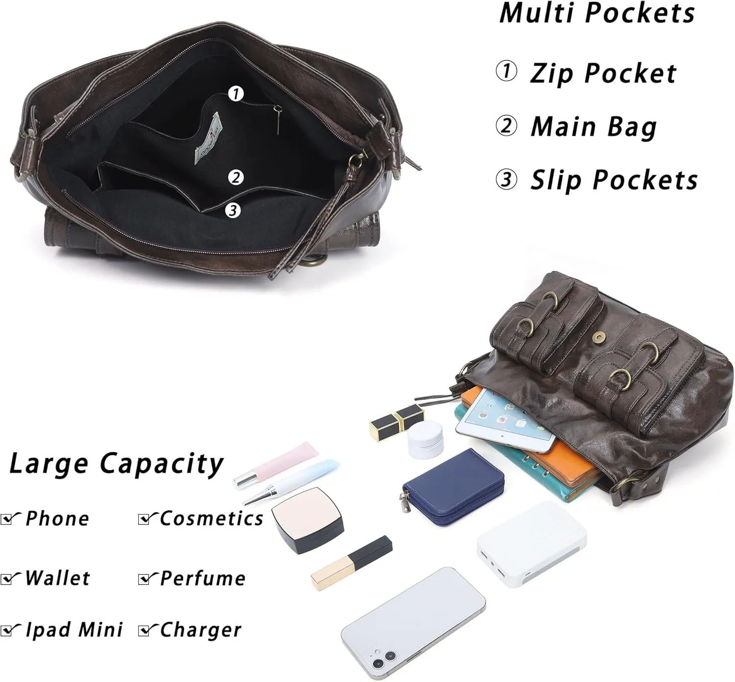 Angel Kiss Purses and Handbags for Women,Vegan Leather Hobo Purses Crossbody Hobo Bag Tote Satchel Handbags