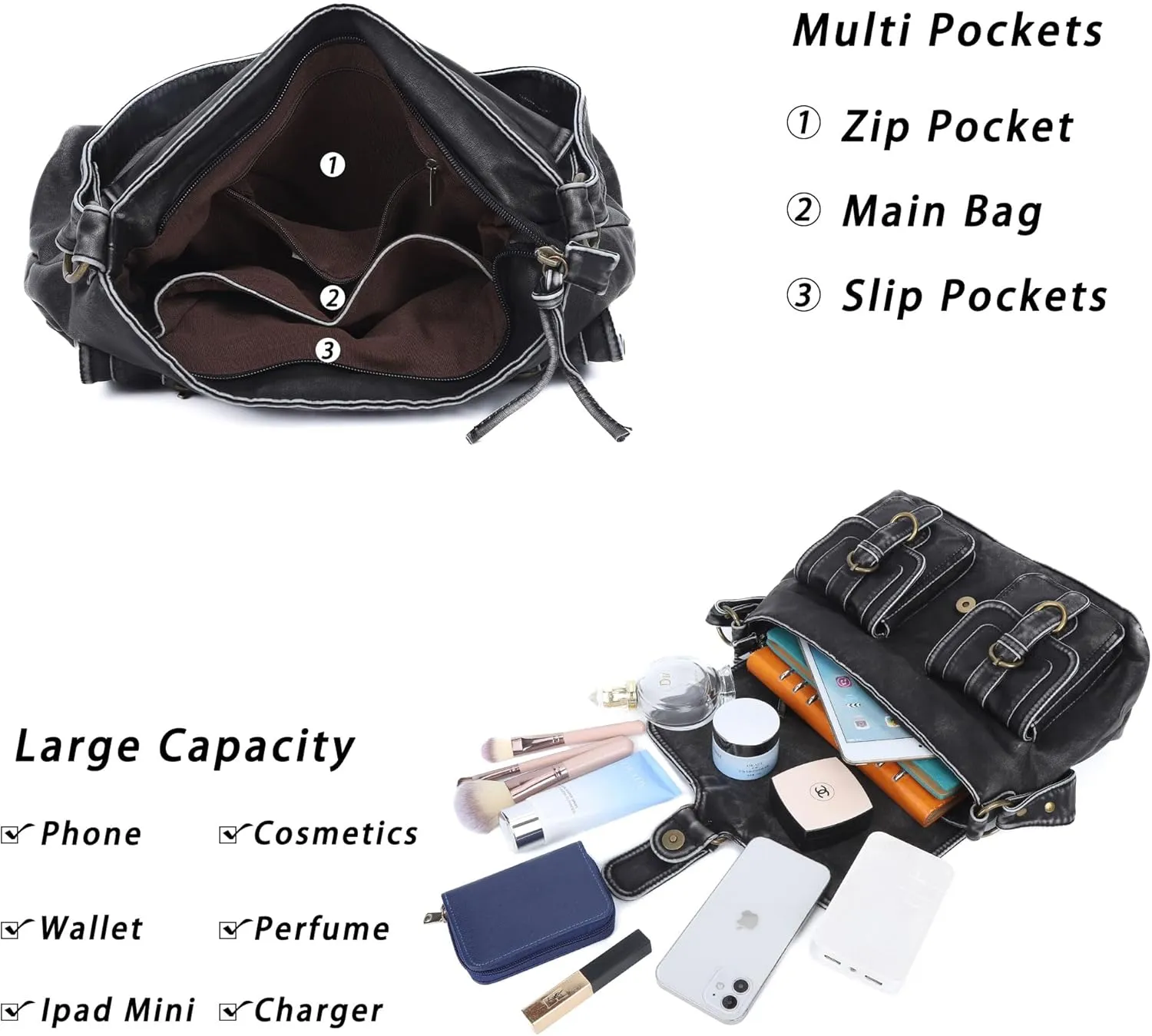 Angel Kiss Purses and Handbags for Women,Vegan Leather Hobo Purses Crossbody Hobo Bag Tote Satchel Handbags
