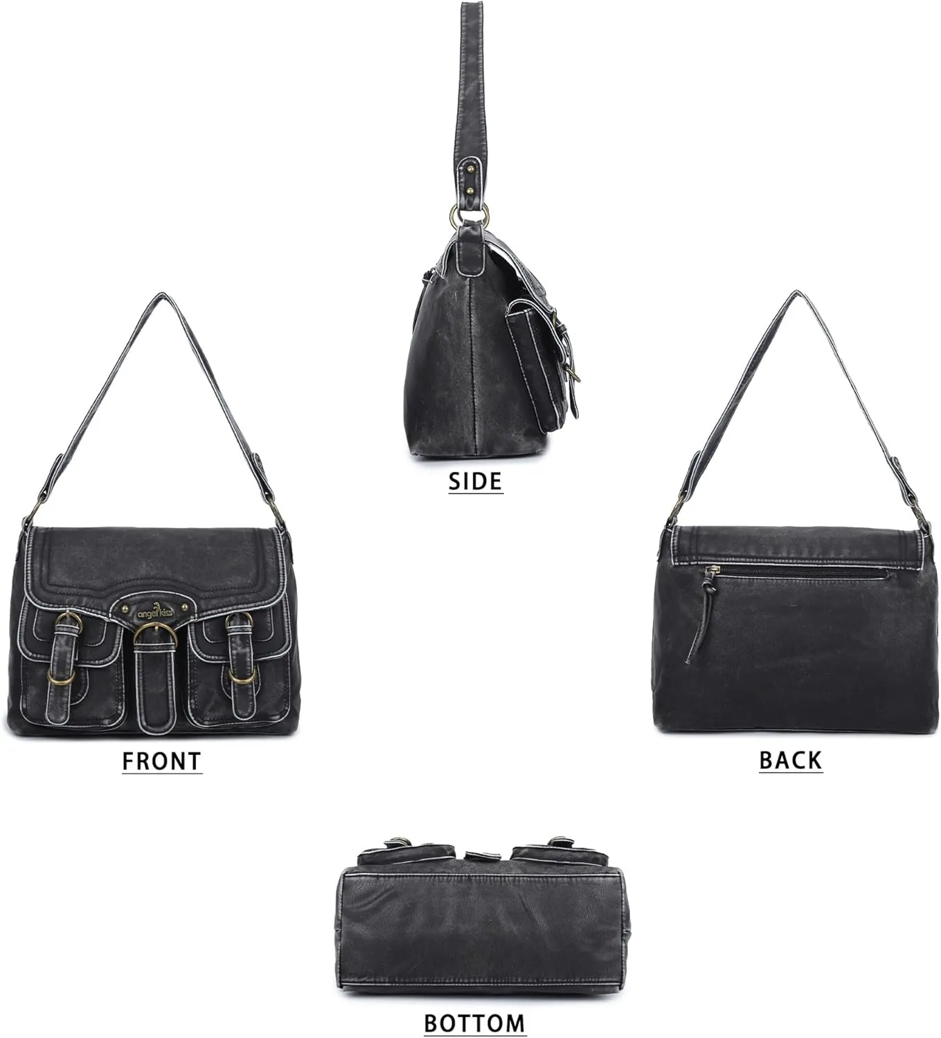 Angel Kiss Purses and Handbags for Women,Vegan Leather Hobo Purses Crossbody Hobo Bag Tote Satchel Handbags