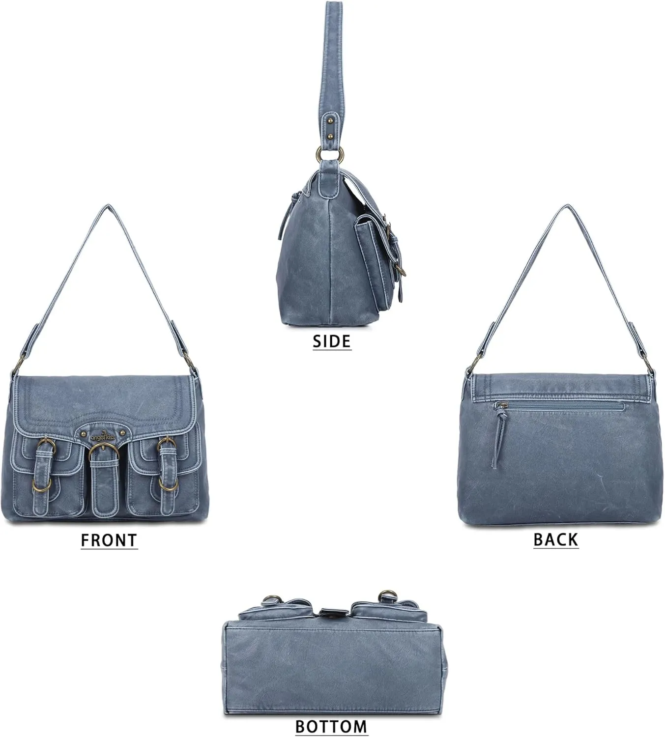 Angel Kiss Purses and Handbags for Women,Vegan Leather Hobo Purses Crossbody Hobo Bag Tote Satchel Handbags