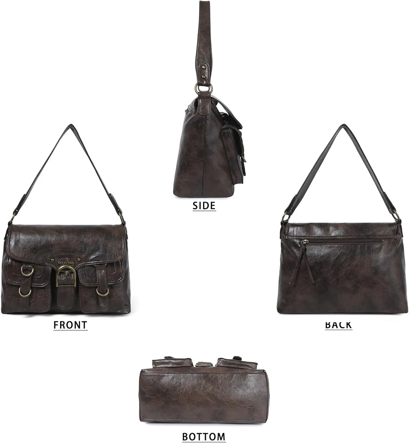 Angel Kiss Purses and Handbags for Women,Vegan Leather Hobo Purses Crossbody Hobo Bag Tote Satchel Handbags
