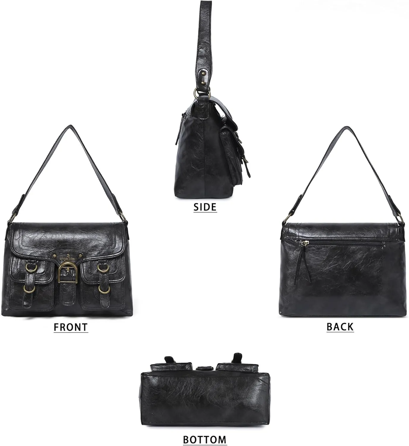 Angel Kiss Purses and Handbags for Women,Vegan Leather Hobo Purses Crossbody Hobo Bag Tote Satchel Handbags