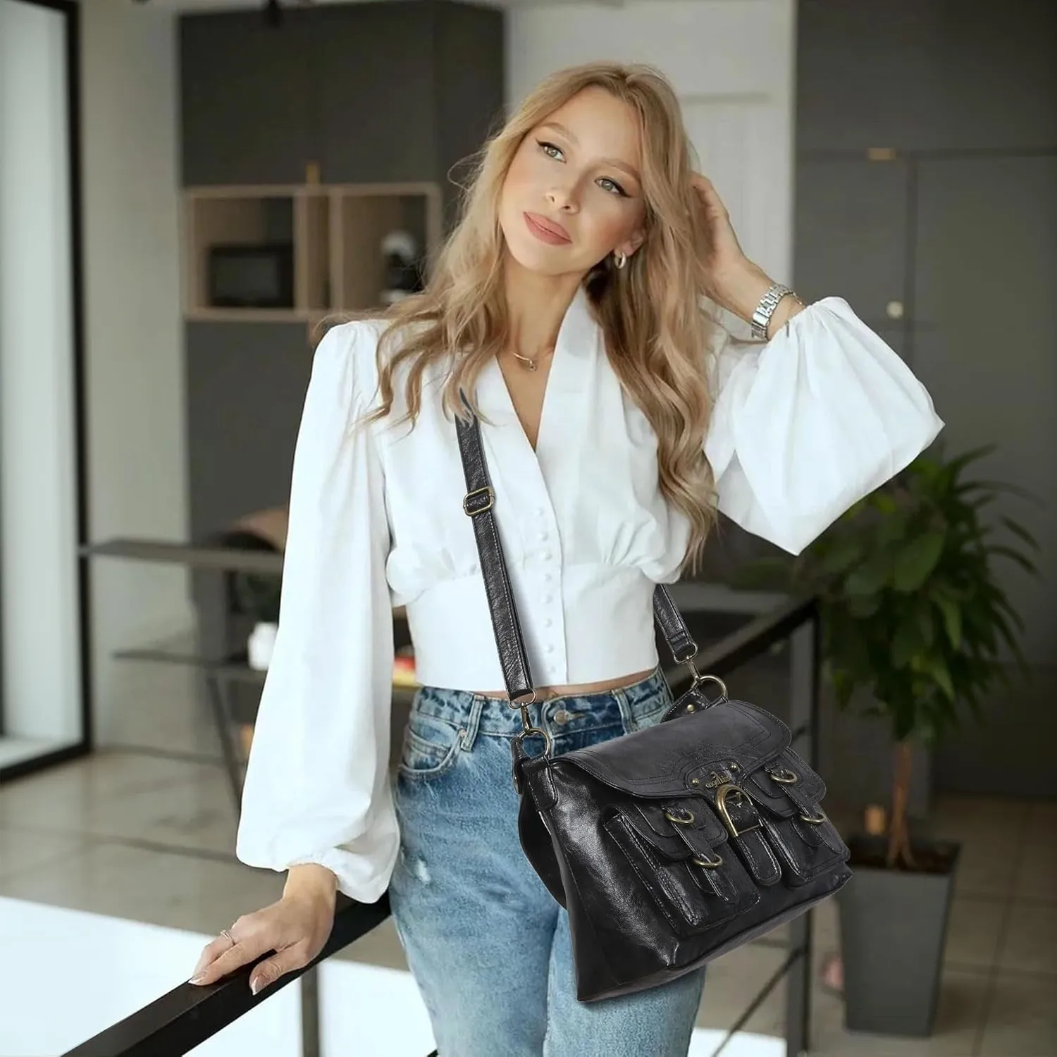 Angel Kiss Purses and Handbags for Women,Vegan Leather Hobo Purses Crossbody Hobo Bag Tote Satchel Handbags