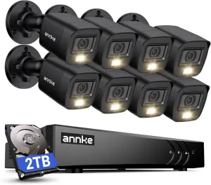 ANNKE 16CH 3K Lite FHD AI Surveillance Security Camera System with 2TB Hard Drive and 8X 2MP Outdoor Weatherproof CCTV Cameras with Smart Dual Light, Human Vehicle Detection, Color Night Vision