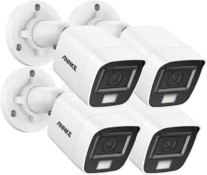 ANNKE 2MP 4 Packs Security Bullet Camera with Smart Dual Light, Built-in Mic, 4-in-1 (TVI/AHD/CVI/CVBS) CCTV Surveillance Cam with 3.6mm Lens&78° Angle of View, IP67 Weatherproof Indoor/Outdoor Use