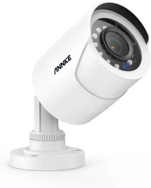 ANNKE 2MP Wired Security Camera, 1080P AHD/TVI/CVI/CVBS 4-in-1 Add-on CCTV Bullet Cams, 100ft IR Night Vision for Outdoor Home Business Surveillance, White (Power Adapter and BNC Cable Not Included)