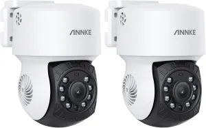 ANNKE 2Pack 1080P 2MP AHD CCTV Home Surveillance Dome Wired PT Camera with 350° pan and 90° tilt, 100ft IR Night Vision, IP65 Weatherproof Security Add–On Cam for Outdoor, Wide Compatibility - APT200