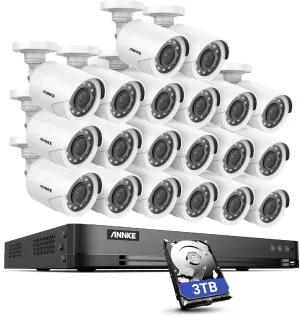 ANNKE 3K Lite Home Security Camera System, 32CH AI Digital Video Recorder with Human/Vehicle Detection and (20) 1080P Bullet Weatherproof Surveillance Cameras, 100FT Night Vision, 3TB Hard Drive